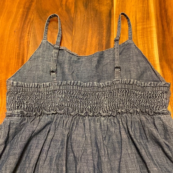 Like NEW Girl’s Size L Cotton Soft Denim Old Navy Maxi Dress- Lace Fitted Bodice - Picture 3 of 6